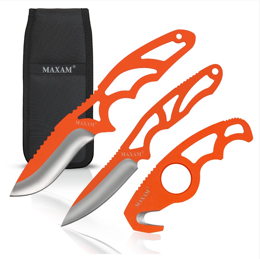 Maxam 3-Piece Field Dressing Kit - 8 Skinning Knife, 6 3/4